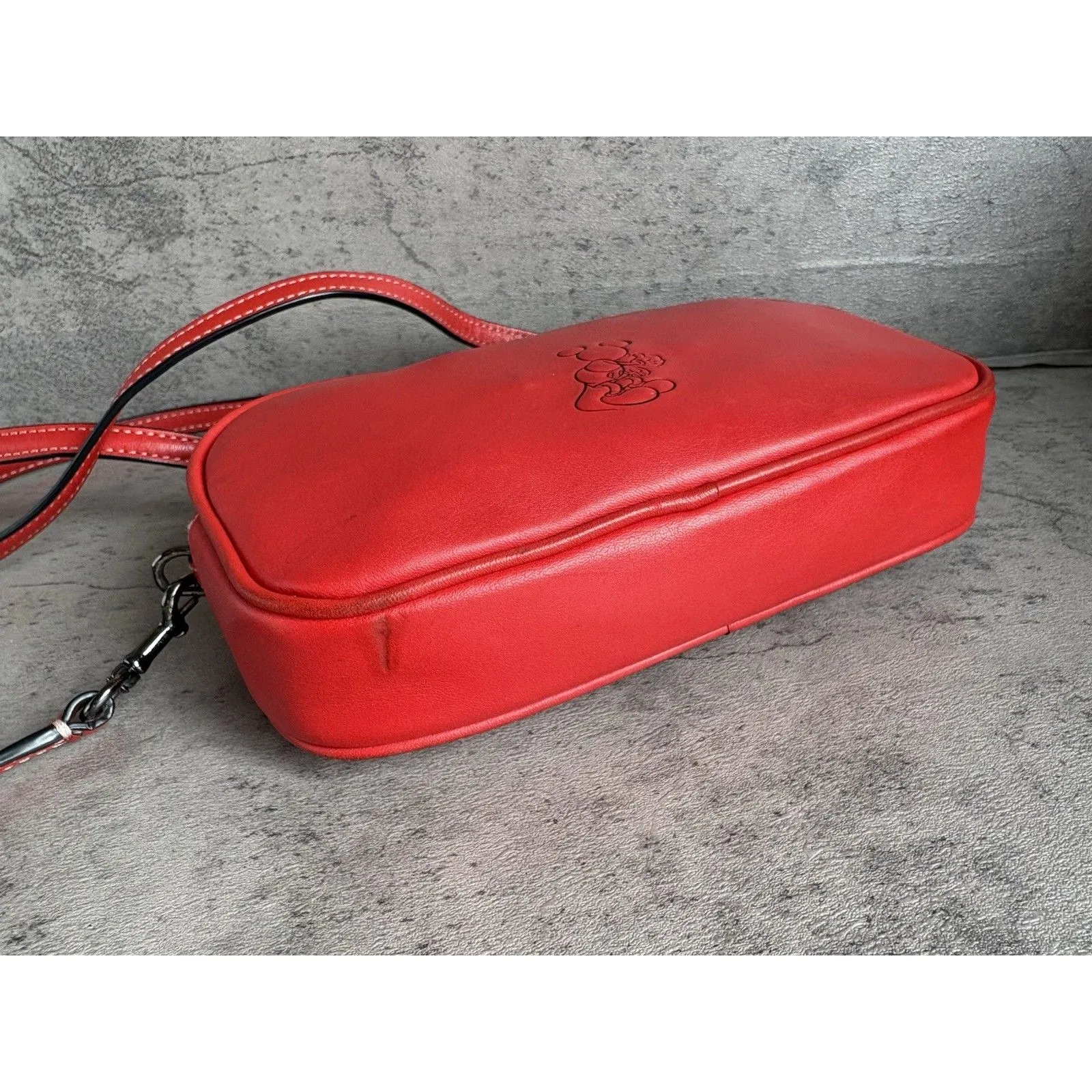Coach x Disney MICKEY MOUSE Crossbody Clutch Leather Bag in Red Limited Edition - Image 3