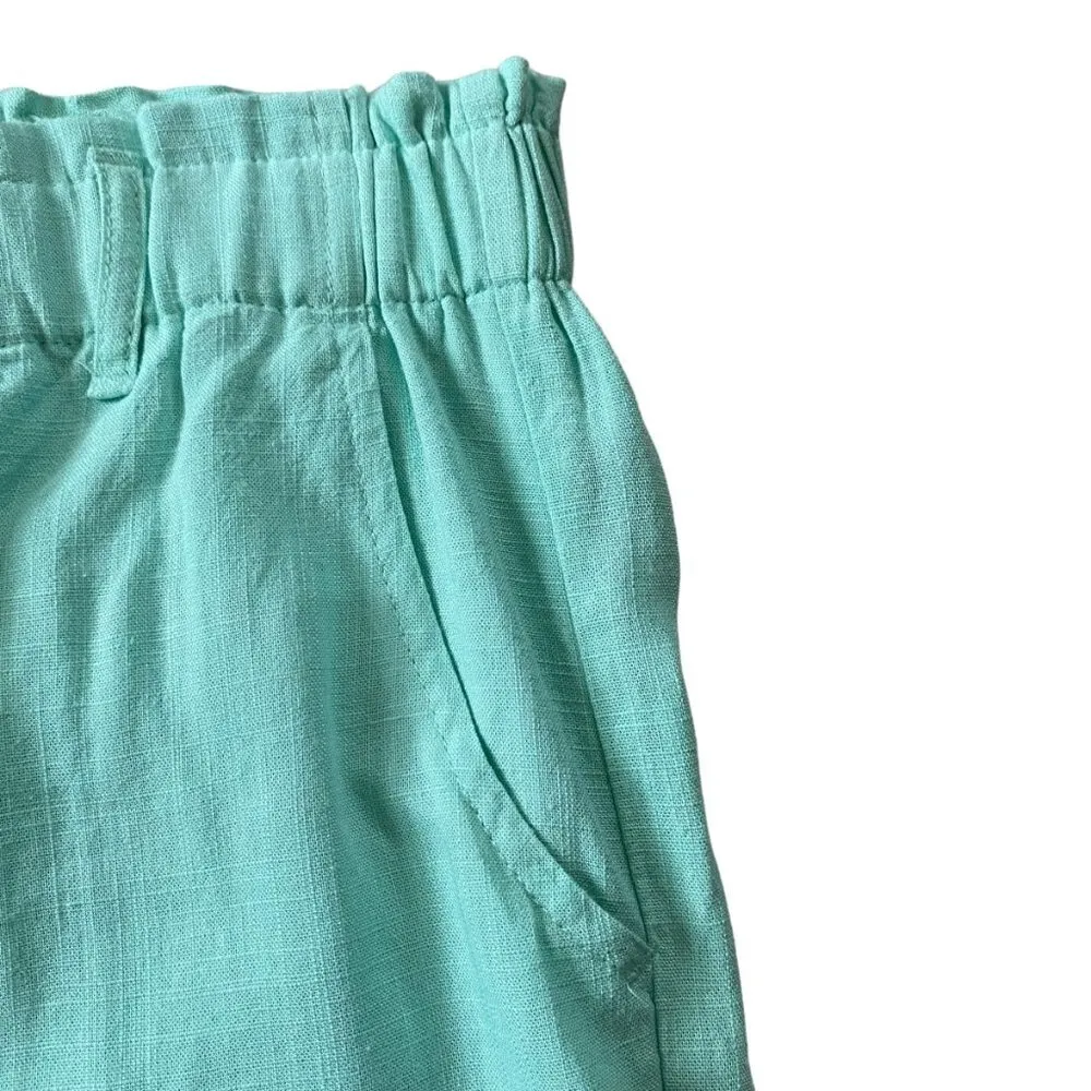 Ruby Rd. cropped wide leg pull-on pants size PM linen blend elastic waist - Image 6