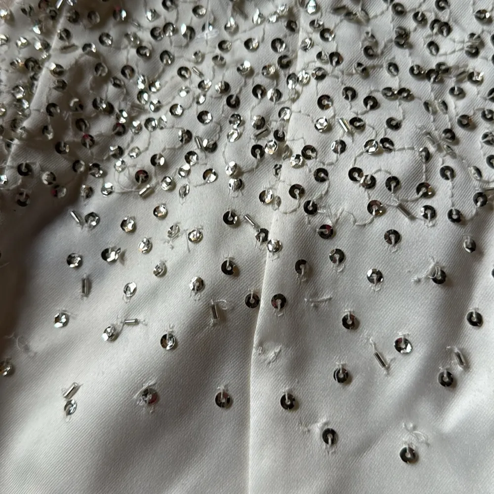 Gracy Mini Dress in White & Silver - Image 7