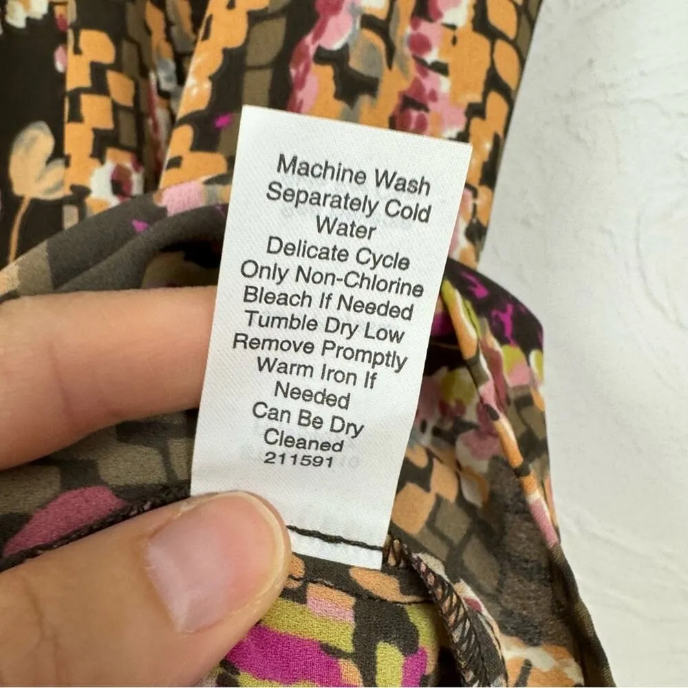 Cabi Brown Floral Print Tank Top Womens M Casual Summer Shirt Boho Y2K Tunic - Image 5