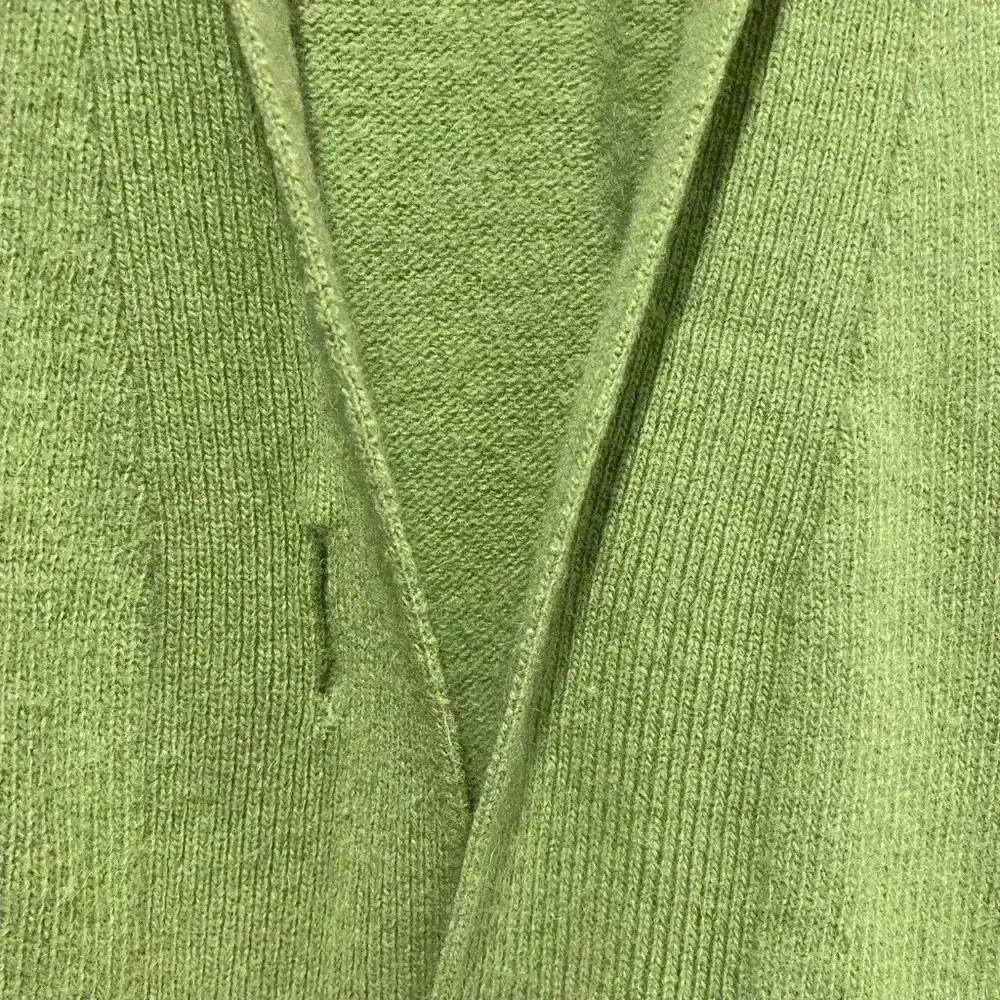 Tweeds Green Lambs Wool Angora 3/4 Sleeve Open Front Knit Cardiganan Size S - Image 9