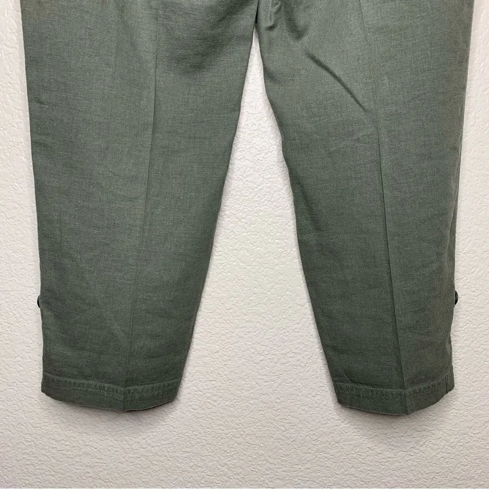 Chico’s Linen Blend Olive Green Cargo Ankle Pants - Image 10