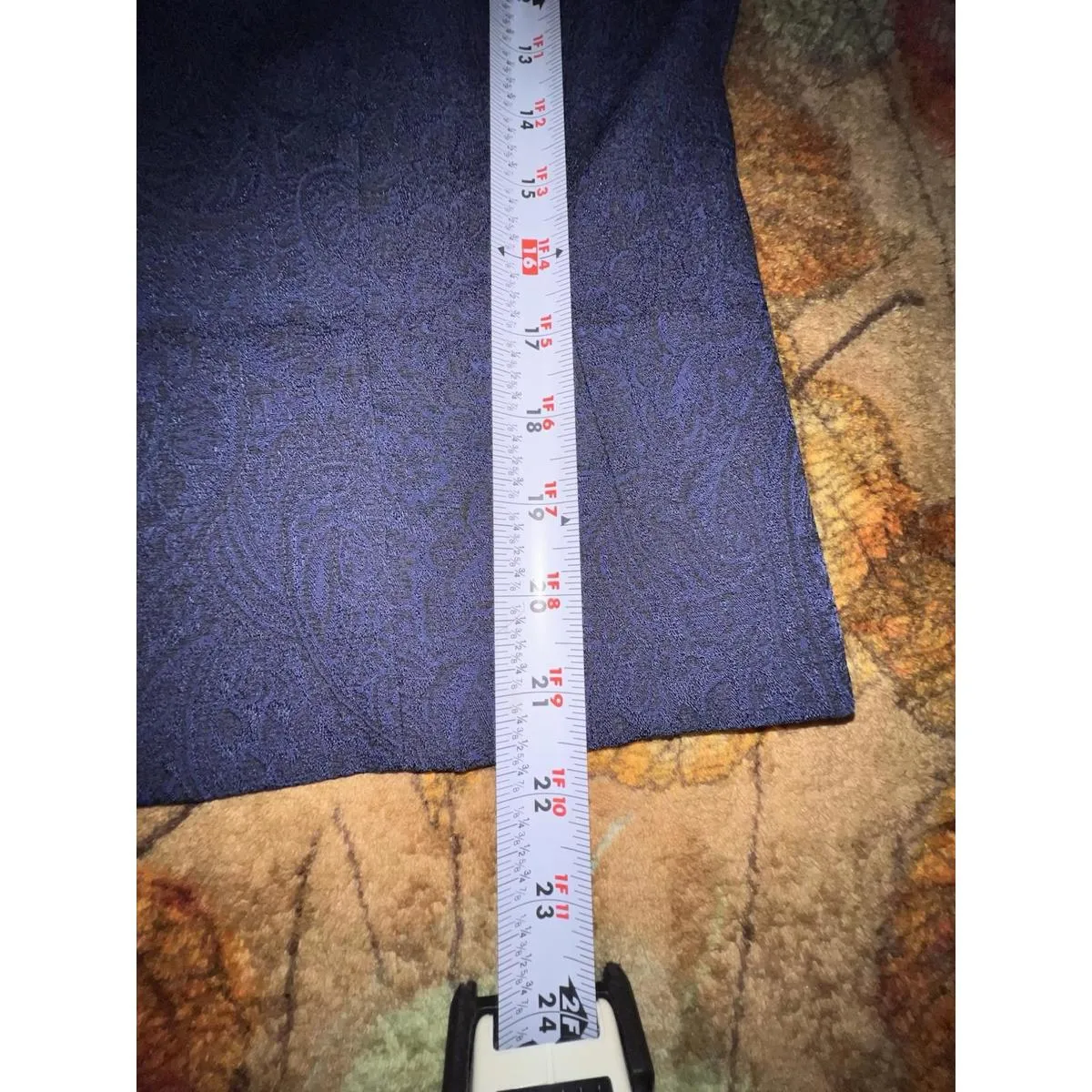 Danny & Nicole Navy Blue Paisley Beaded Collar Blazer 10 Secretary Corpcore - Image 8