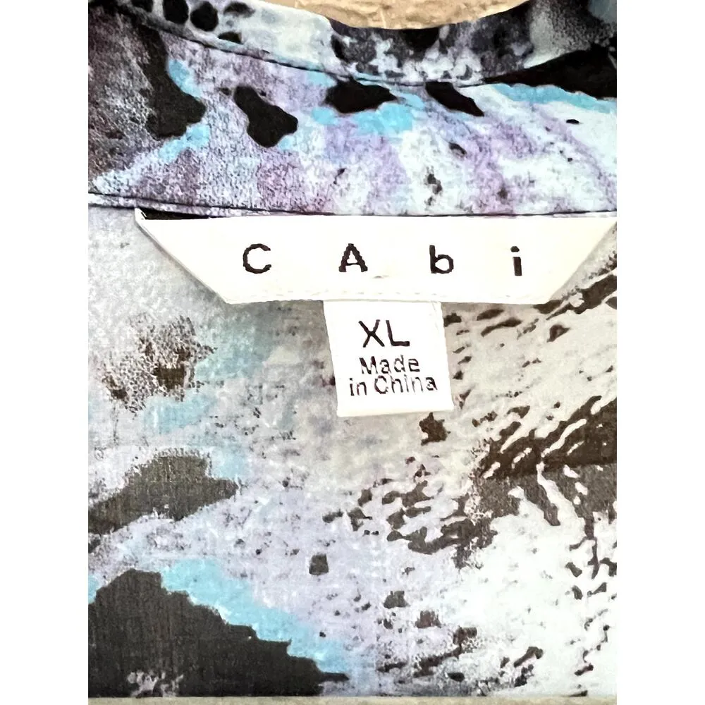 CAbi size  button-up shirt sheer snakeskin long sleeve career evenings cocktails - Image 7