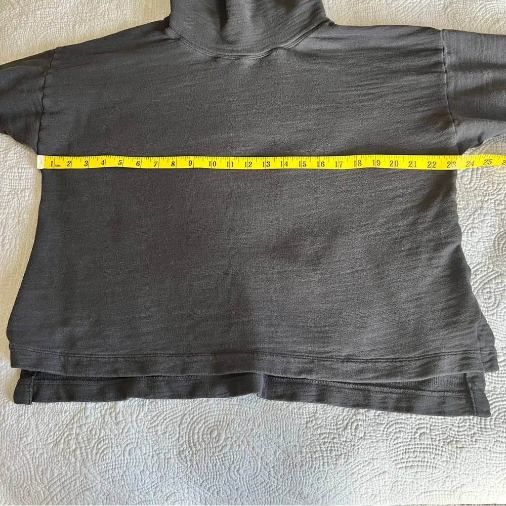 J.Crew Vintage Cotton Terry Turtleneck Shirt Womens L Large Black Top - Image 6