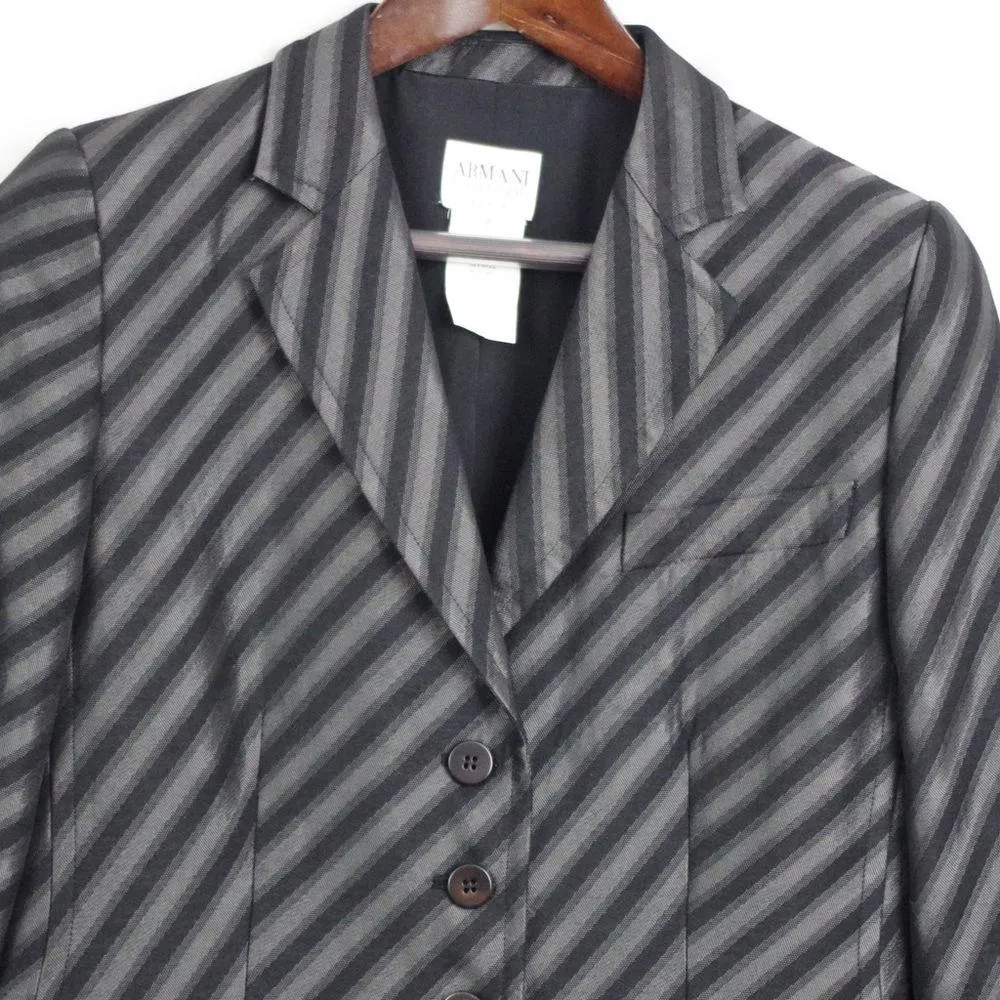Armani Collezioni Vertical Stripe Ladies' Blazer Size 10 - Image 3