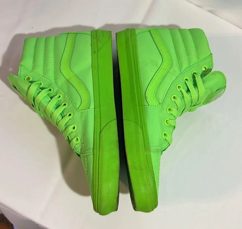 Vans Classic HI Top Tripe Neon Green Skate Shoe (UNISEX) Men’s 8 Women’s 10-VGUC - Image 3