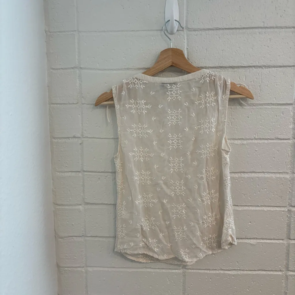 Lucky brand boho ivory sheer top - Image 4