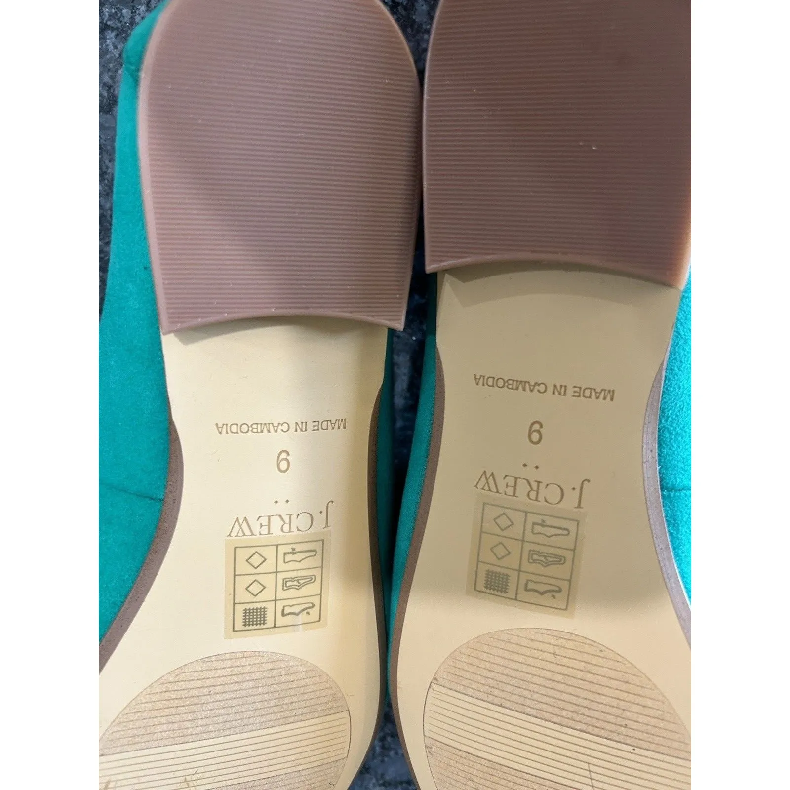 J Crew Loafers Size 9 Green Faux Suede Bow Slip On Shoes Preppy Holiday Flats - Image 7