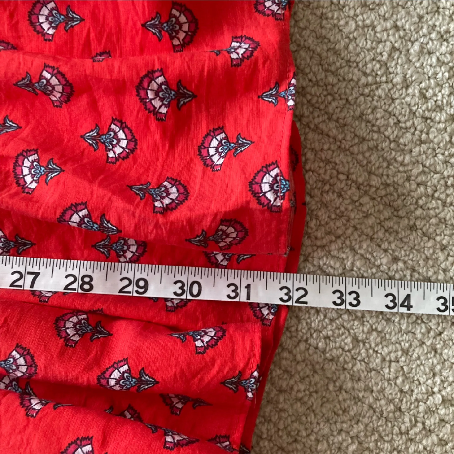 Ann Taylor Tiered Full Body Maxi Skirt Size Medium Bright Red Pattern Like New - Image 4