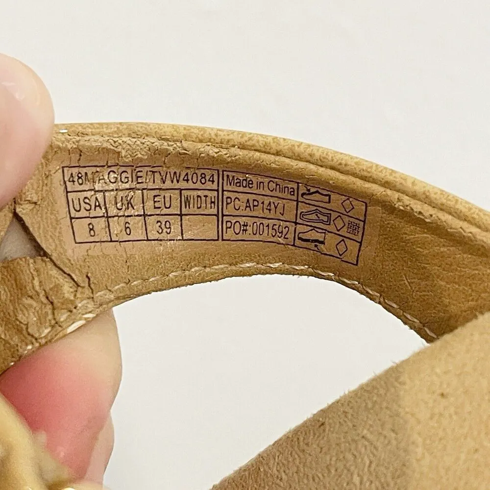 Vionic Sandal Women 8 Tan Slip-on‎ Wedge Maggie Orthaheel Cork Comfort Patent - Image 8