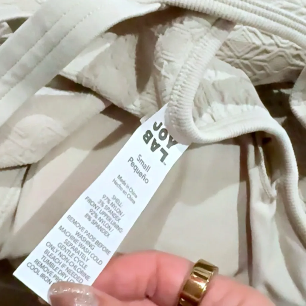 JoyLab Textured Cream Jumpsuit - Image 3