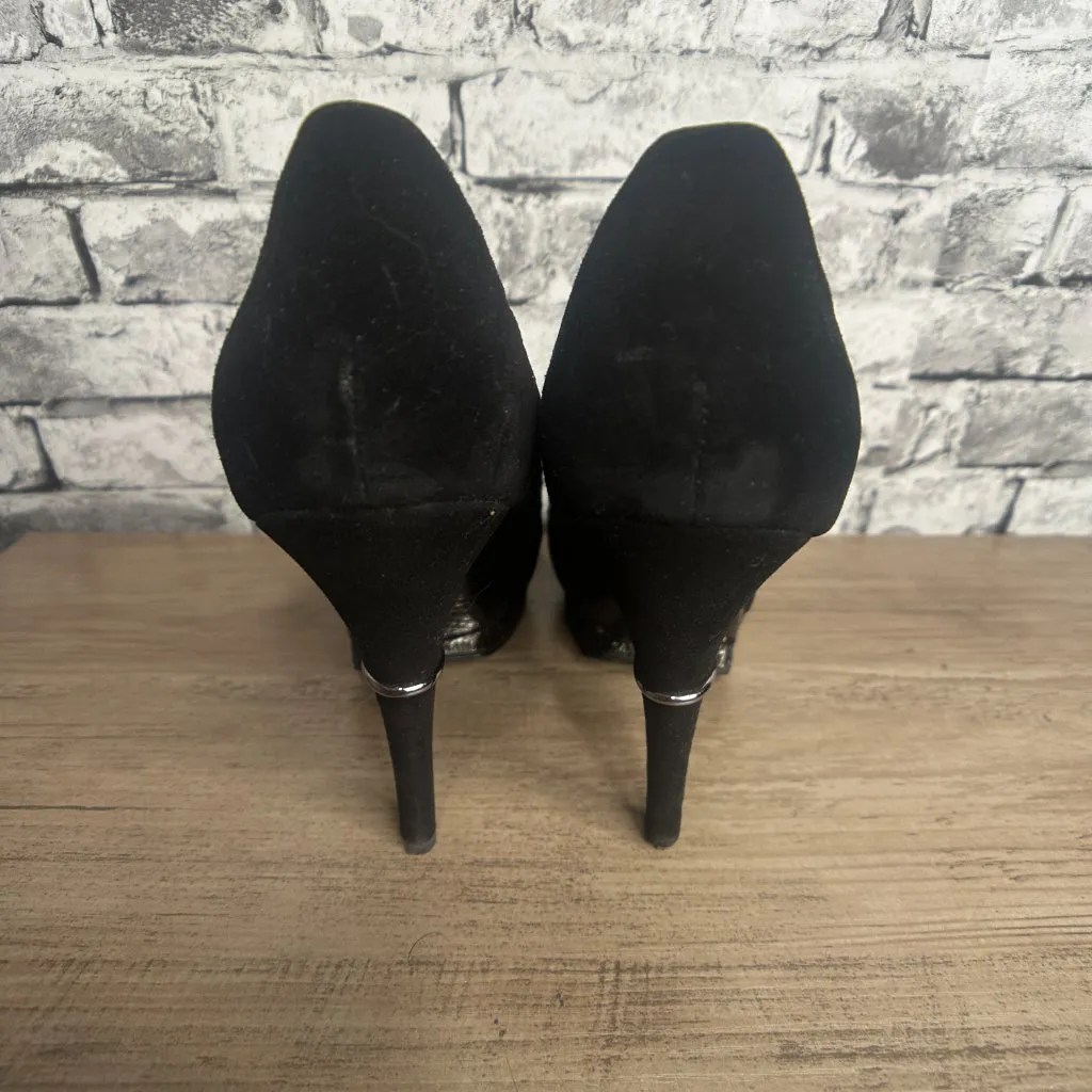 EUC Sam Edelmen Nixie Black Glass Snake Heels Size 8.5 IN BOX - Image 7