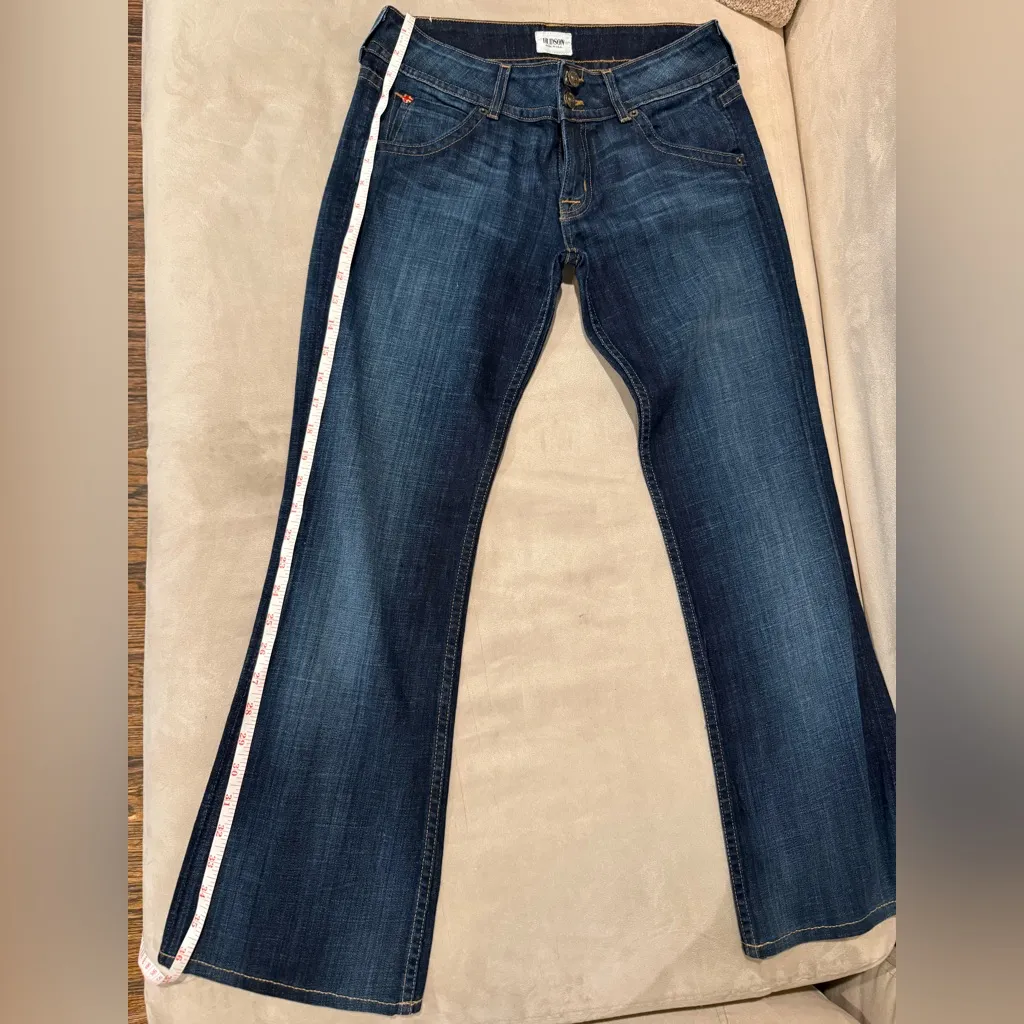 Hudson Women's Blue Signature Bootcut Dark Wash Double Button Front Jean Size 28 - Image 4