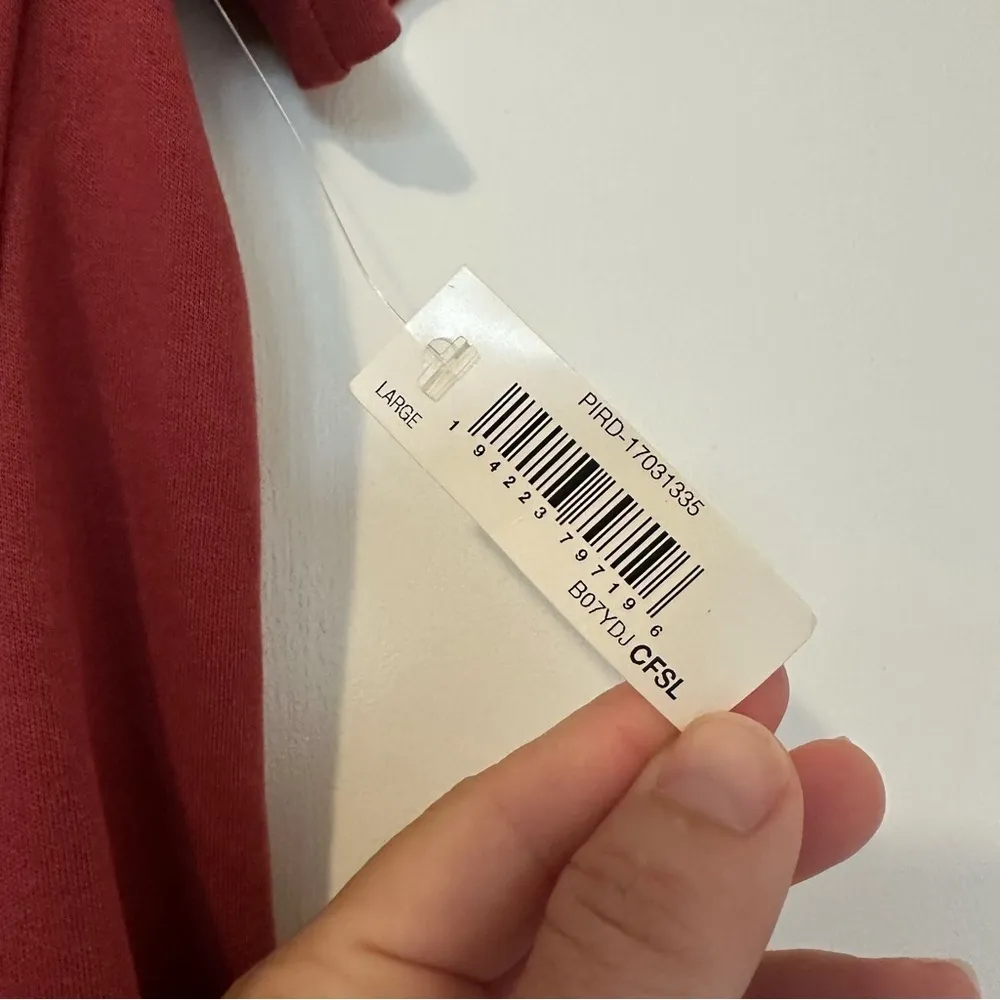 Anthropologie Daily Ritual Short Sleeve Scoop Neck Dress Womens Large Pima New Red - Image 5