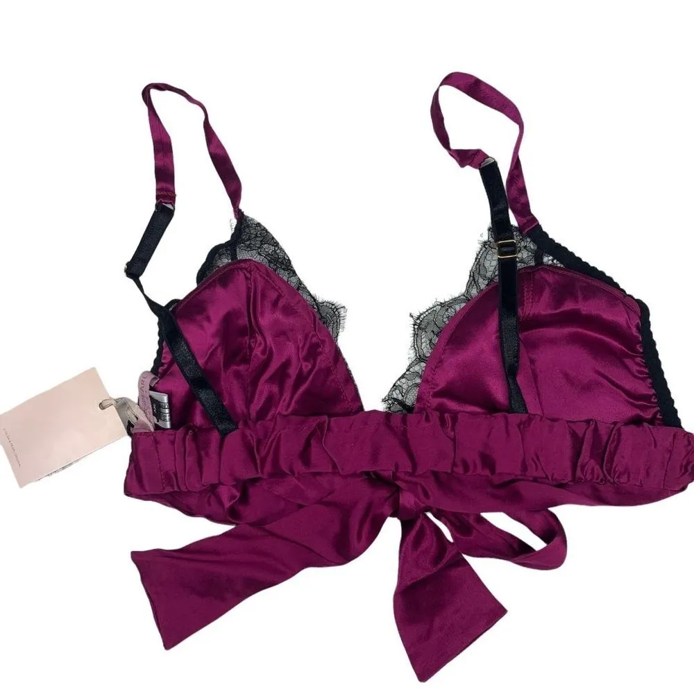 NWT Gilda & Pearl Purple Satin LOVERS OF MONTPARNASSE BRA Size M/L - Image 4
