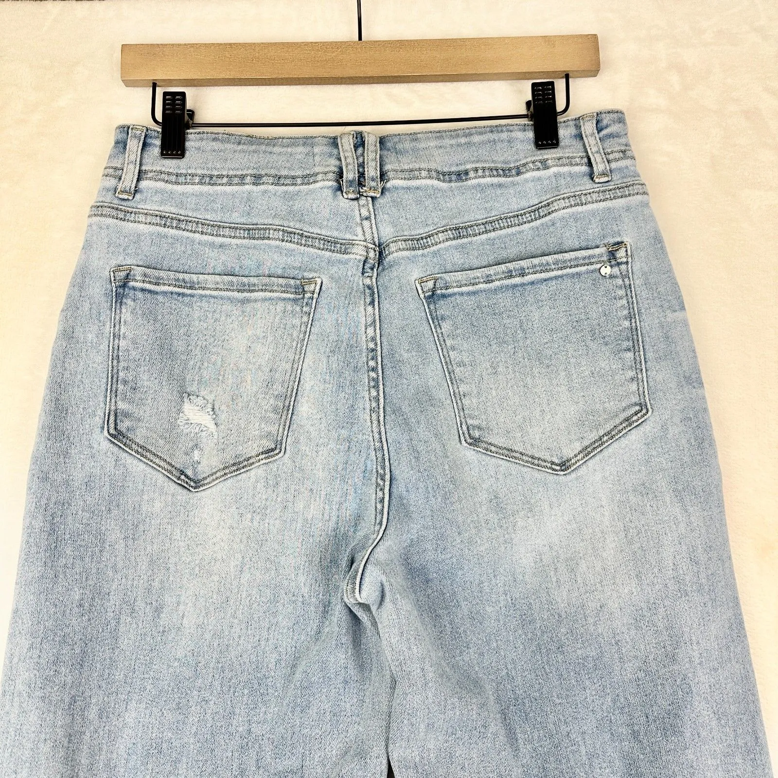 Mica High Rise Crop Wide Leg Jeans Size 30 Light Wash Stretch Blue - Image 6