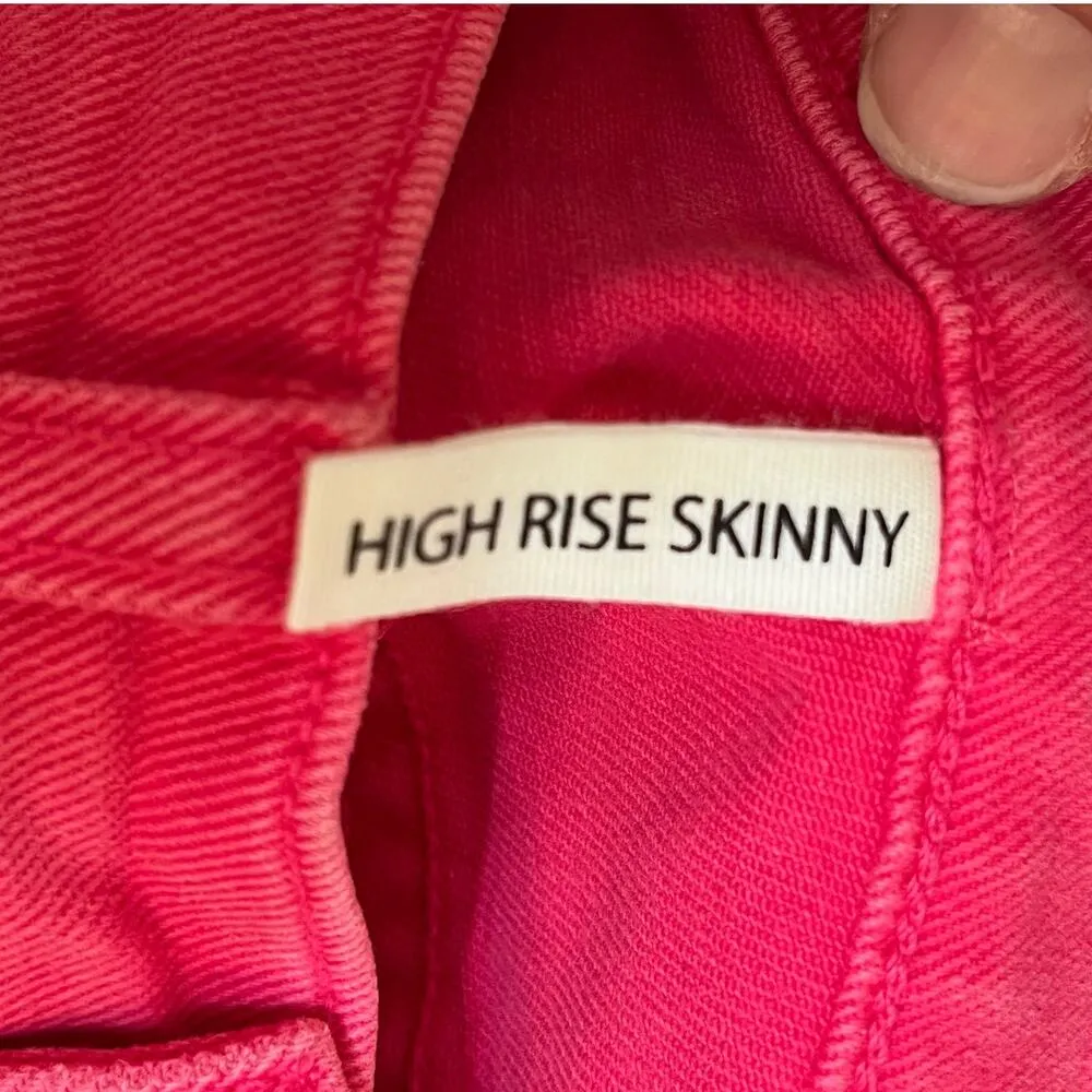 Rag & Bone High Rise Skinny Jeans Size 24 In Bull Pink. NEW. - Image 7