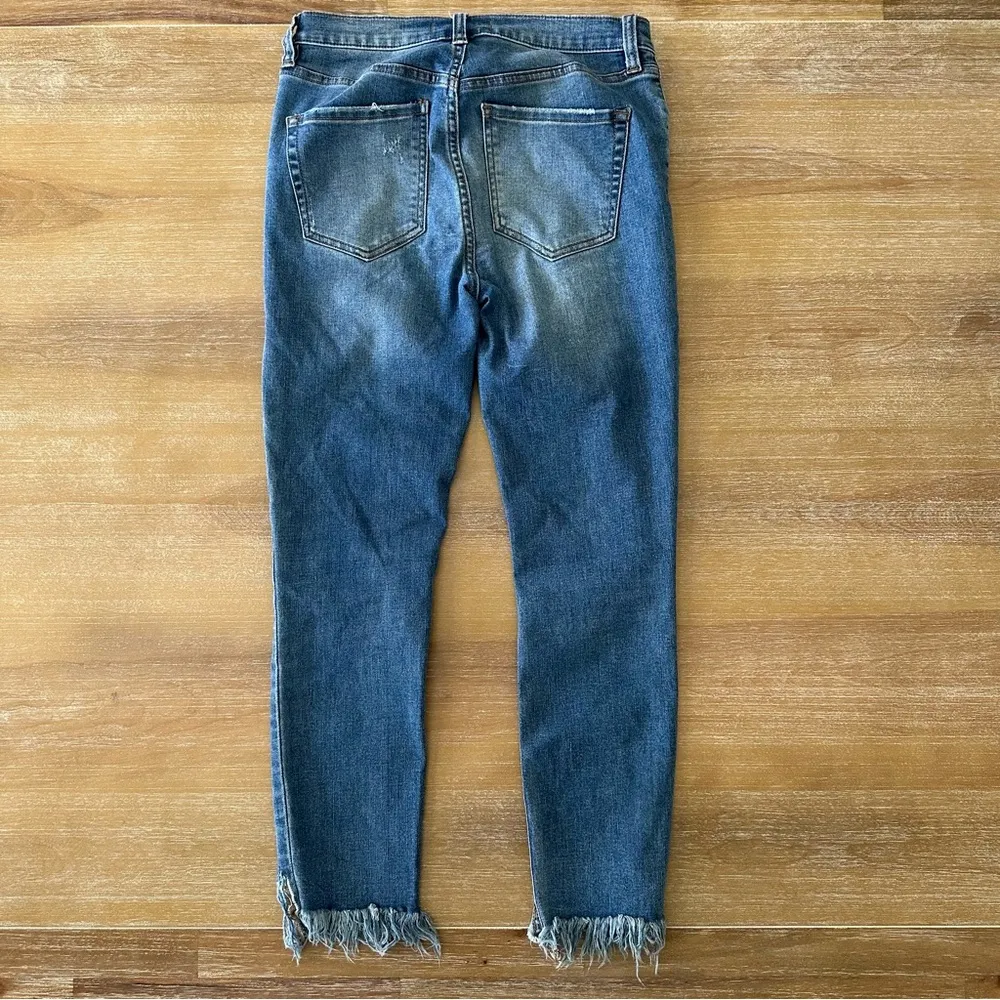 Free People Raw Hem Distressed Jeans - Image 5