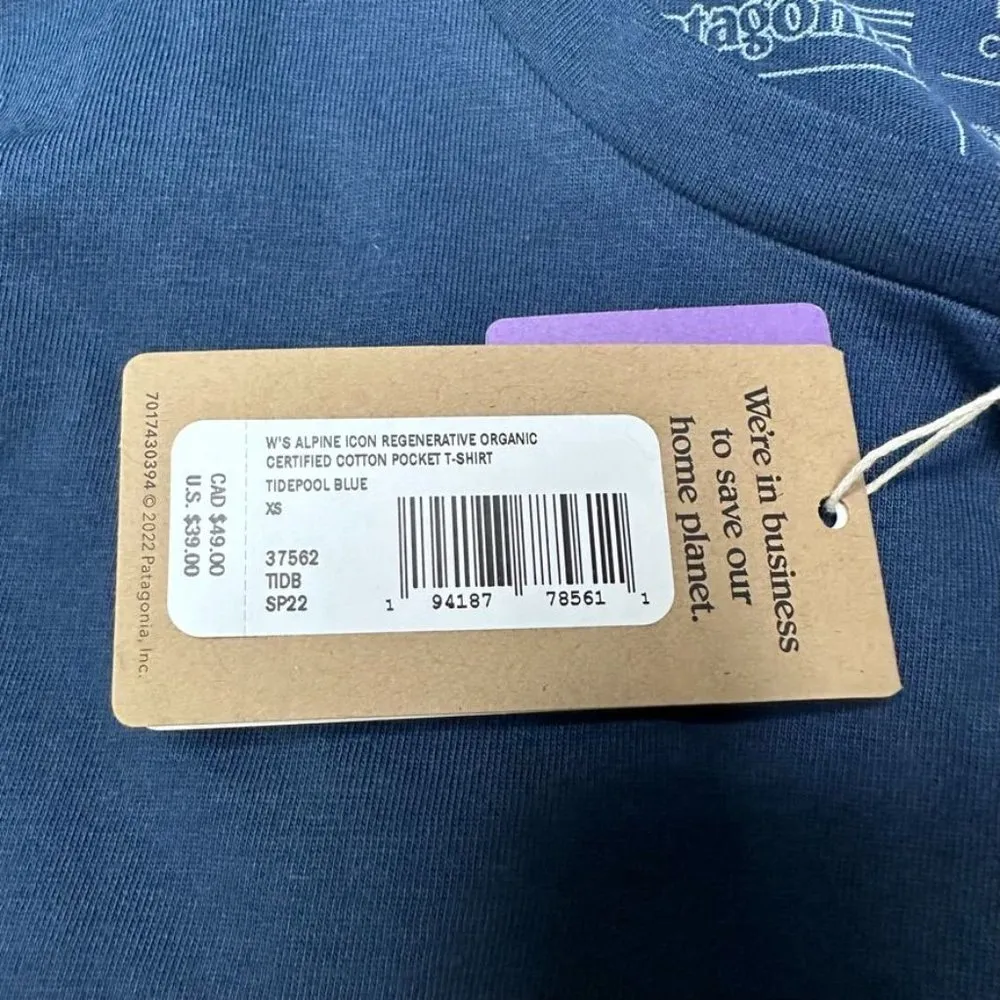 Women's Alpine Icon Regenerative Organic Cotton Pocket Tee NWT Size XS - Image 13