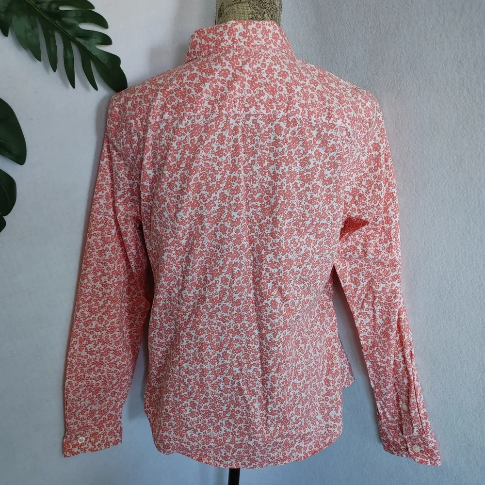 L.L.Bean  Floral Button Shirt Top - Image 3