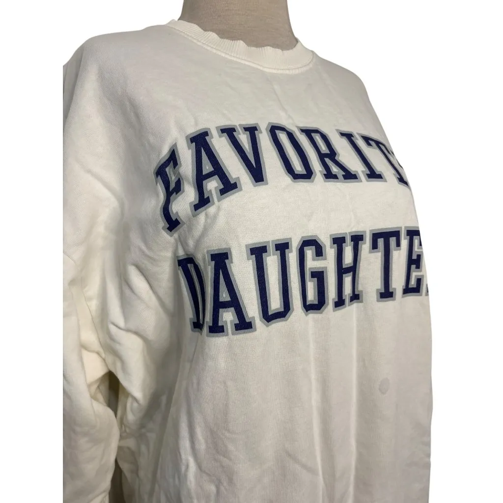 Favorite Daughter The Collegiate Sweatshirt in White Medium Womens Pullover Blue - Image 7