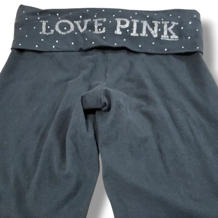 Pink Victoria's Secret Pants Size Medium W30" x L27.5" Leggings Love Pink Print - Image 5