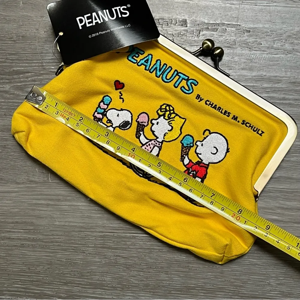 Snoopy peanuts charlie and sally brown mini clasp pouch bag Yellow - Image 5