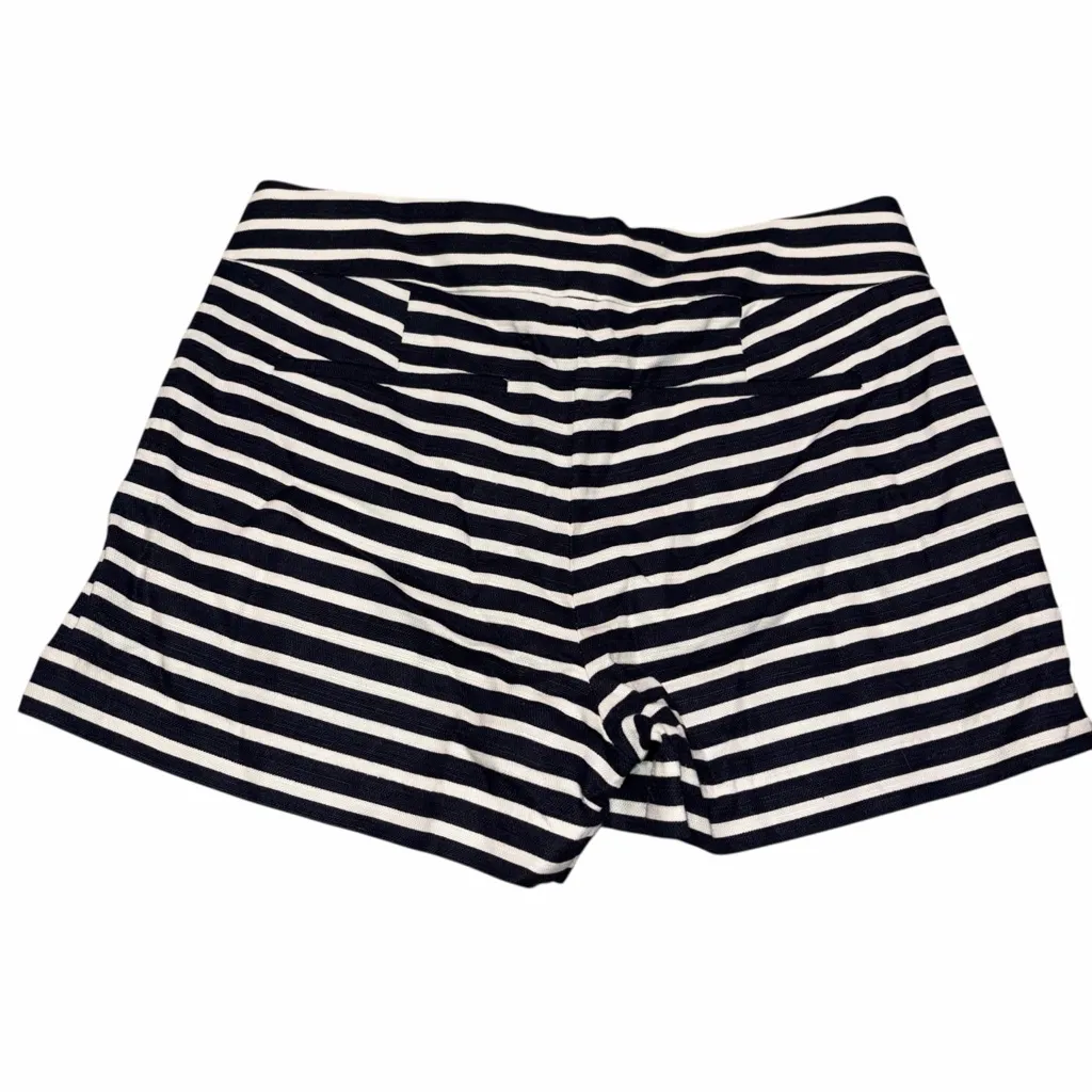 NEW Navy & White Stripe Linen Blend Pleated Dress Shorts size 0 - Image 7