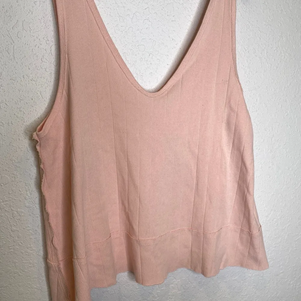 We The Free Pink Free People Knit Cotton Tank Top NWT Sz Sm Relaxed - Image 2