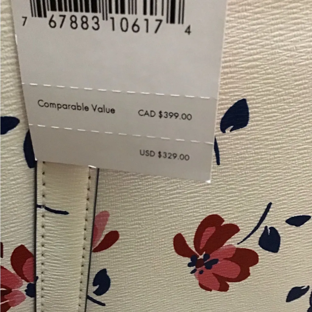 Kate Spade ♠️ Cara Large Leather Tote Wkr00520 Shoulder Bag Tea Garden Toss - Image 5