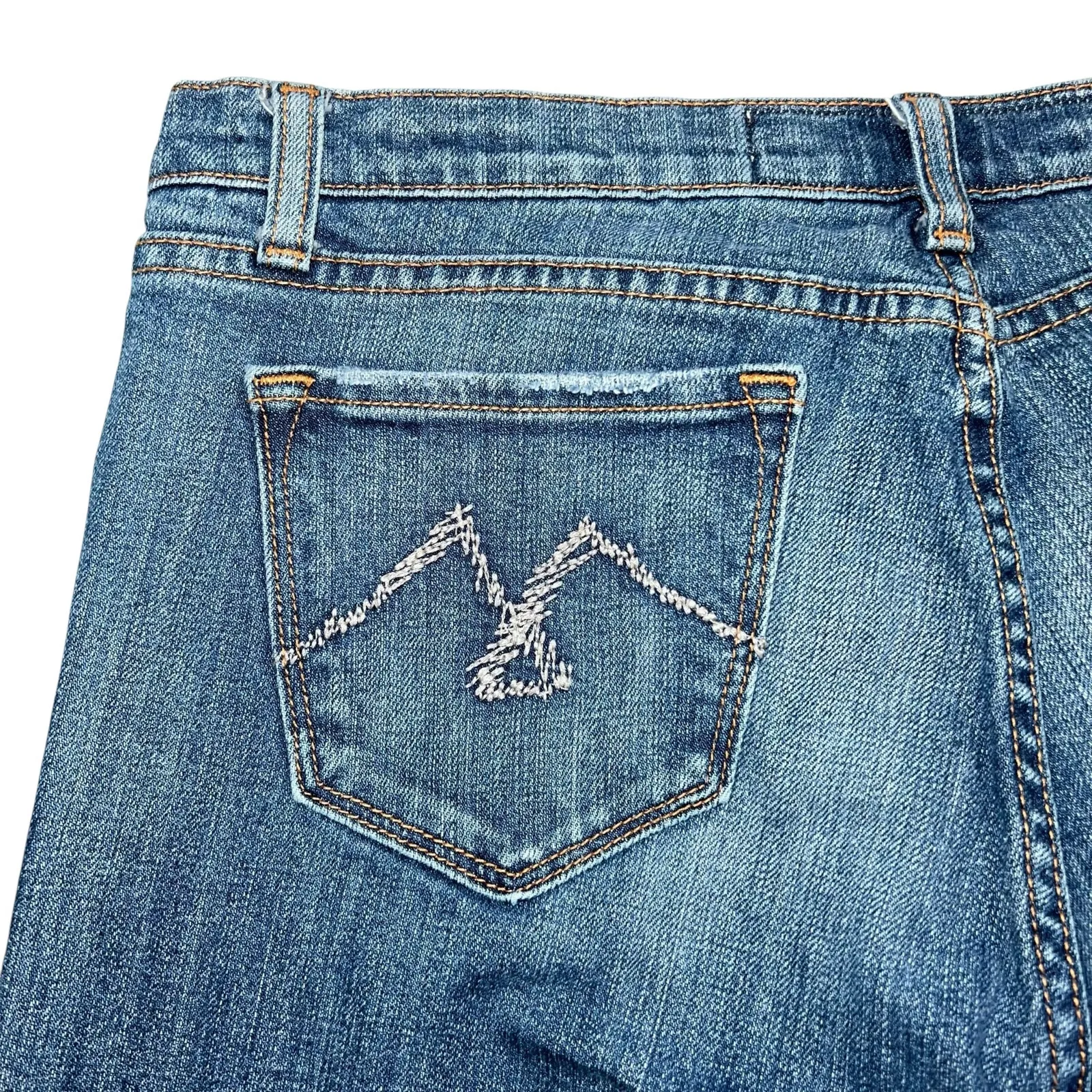 Vintage Y2K Womens London Boot Cut Denim Blue Jeans Mid Wash Distressed 13 14 32 - Image 8