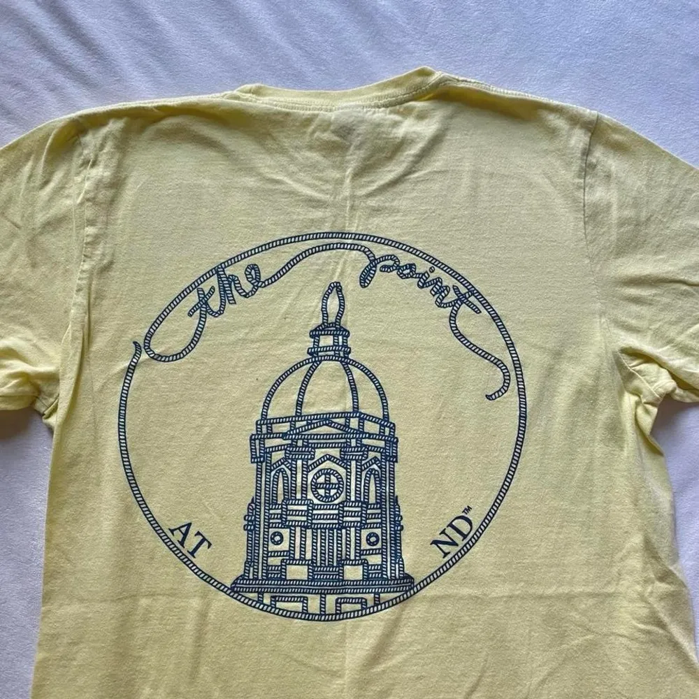 pastel yellow and blue Notre Dame knitting club shirt Size M - Image 5