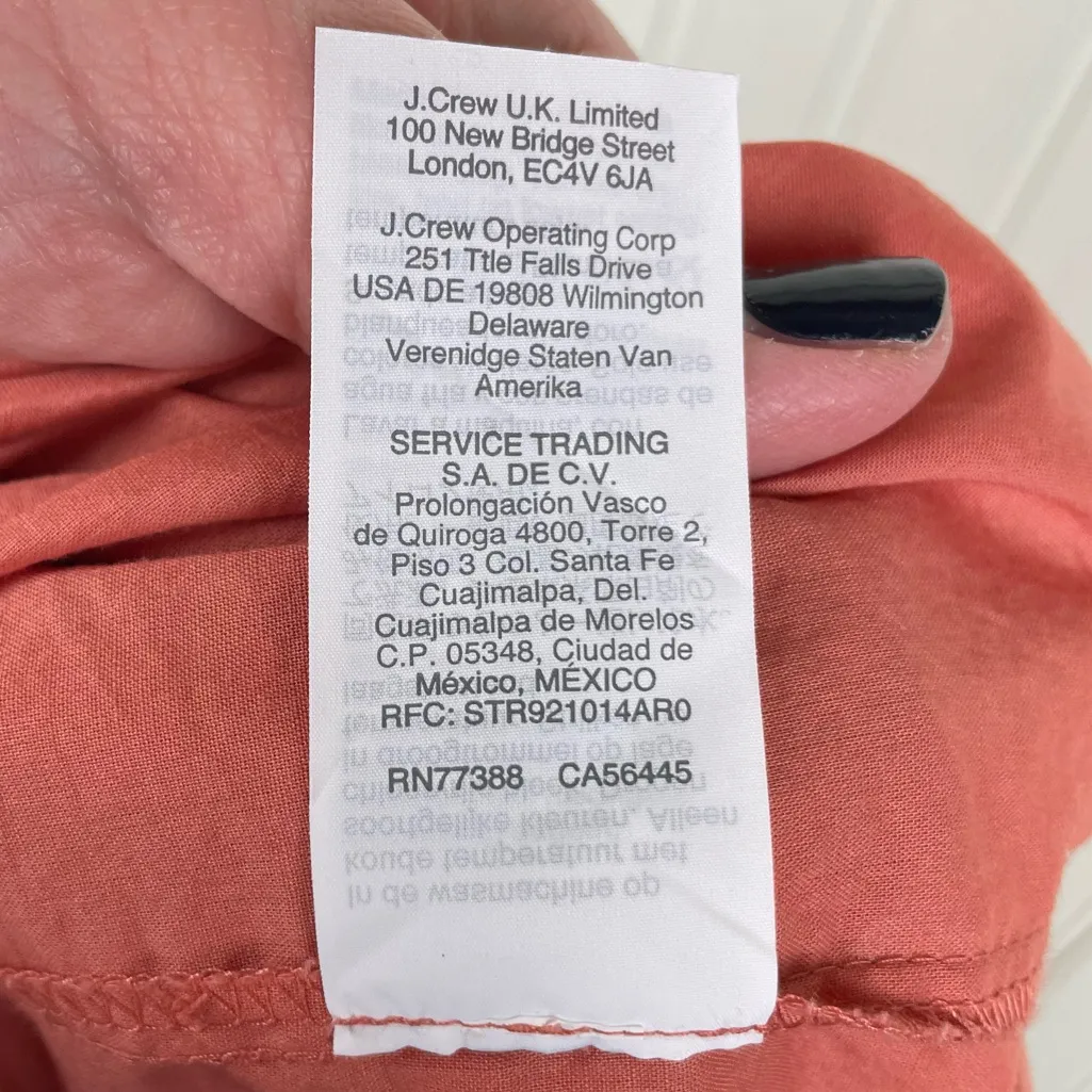 Madewell Button Slit Midi Skirt Size 16 Dahlia Coral Salmon Linen Blend L7890 - Image 9