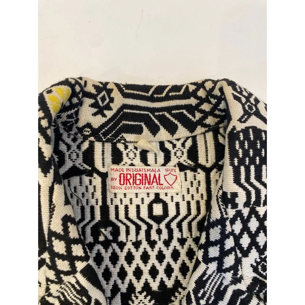 Vintage Guatemala Indigenous Blazer Buttons EUC Sz M Women’s Tribal Black Cream Size M - Image 14