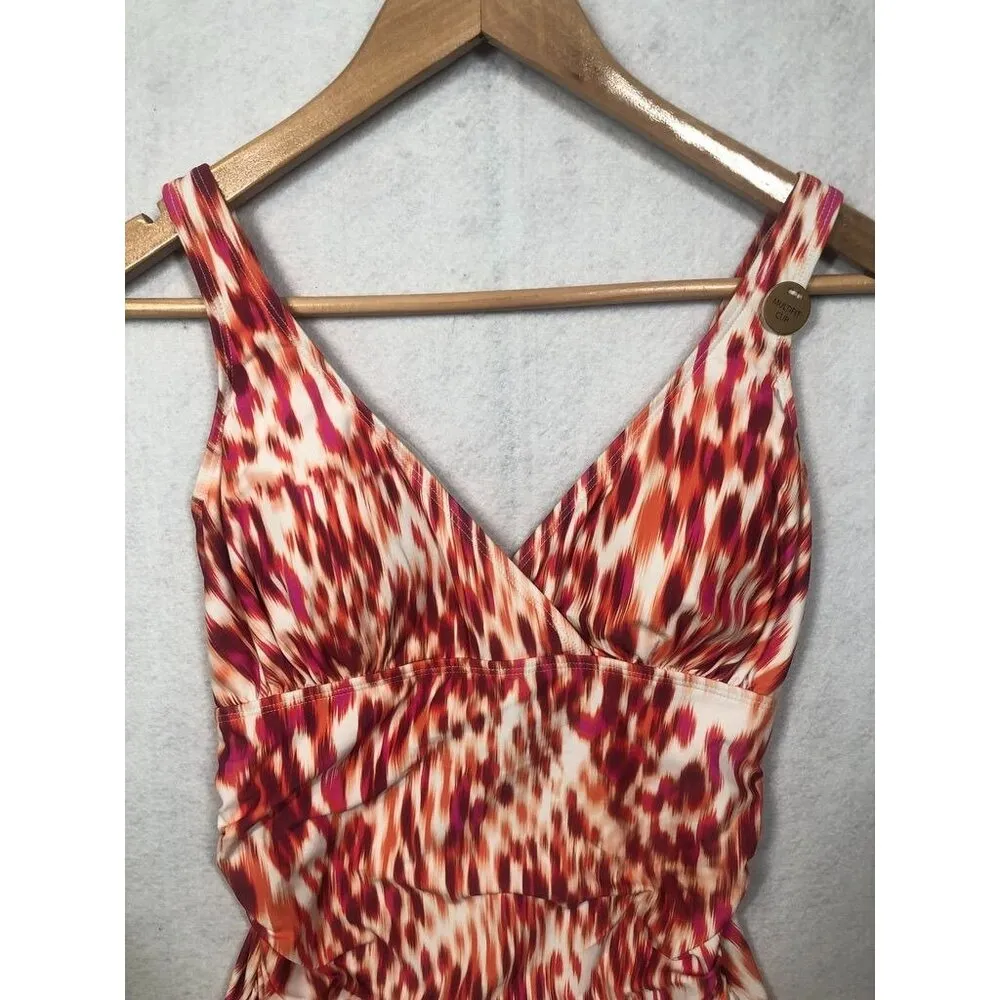 Nip Tuck Orange Tribal Skin Rita One Piece Swimsuit MultiFit Cup Women's Size 6 - Image 5