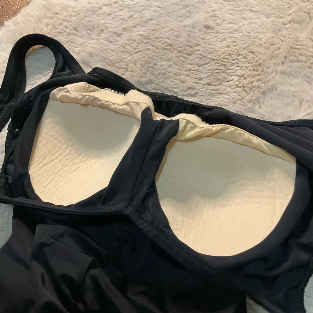 Azul One Piece Tummy Control Swimsuit Womens 10‎ Black Girl Leg Black Modest - Image 5