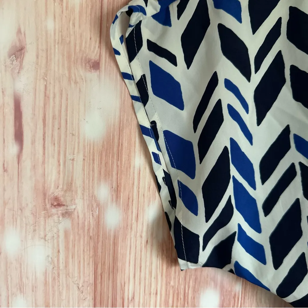 Coldwater Creek Blue Chevron Patterned Beaded Tunic Top Size 1X - Image 7