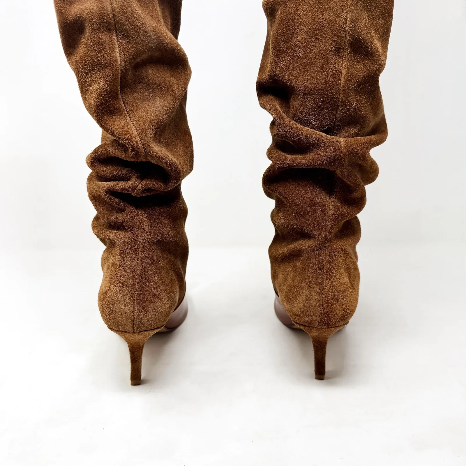 [Fabienne Chapot] Slouchy Brown Suede Pointed Toe Kitten Heel Boots NWT Size 10 - Image 5