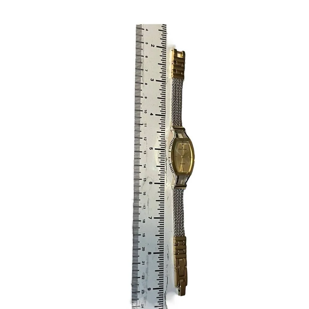 10-8031SVTT Women's Two Tone Gold Plated White Dial Diamond Watch - Image 6