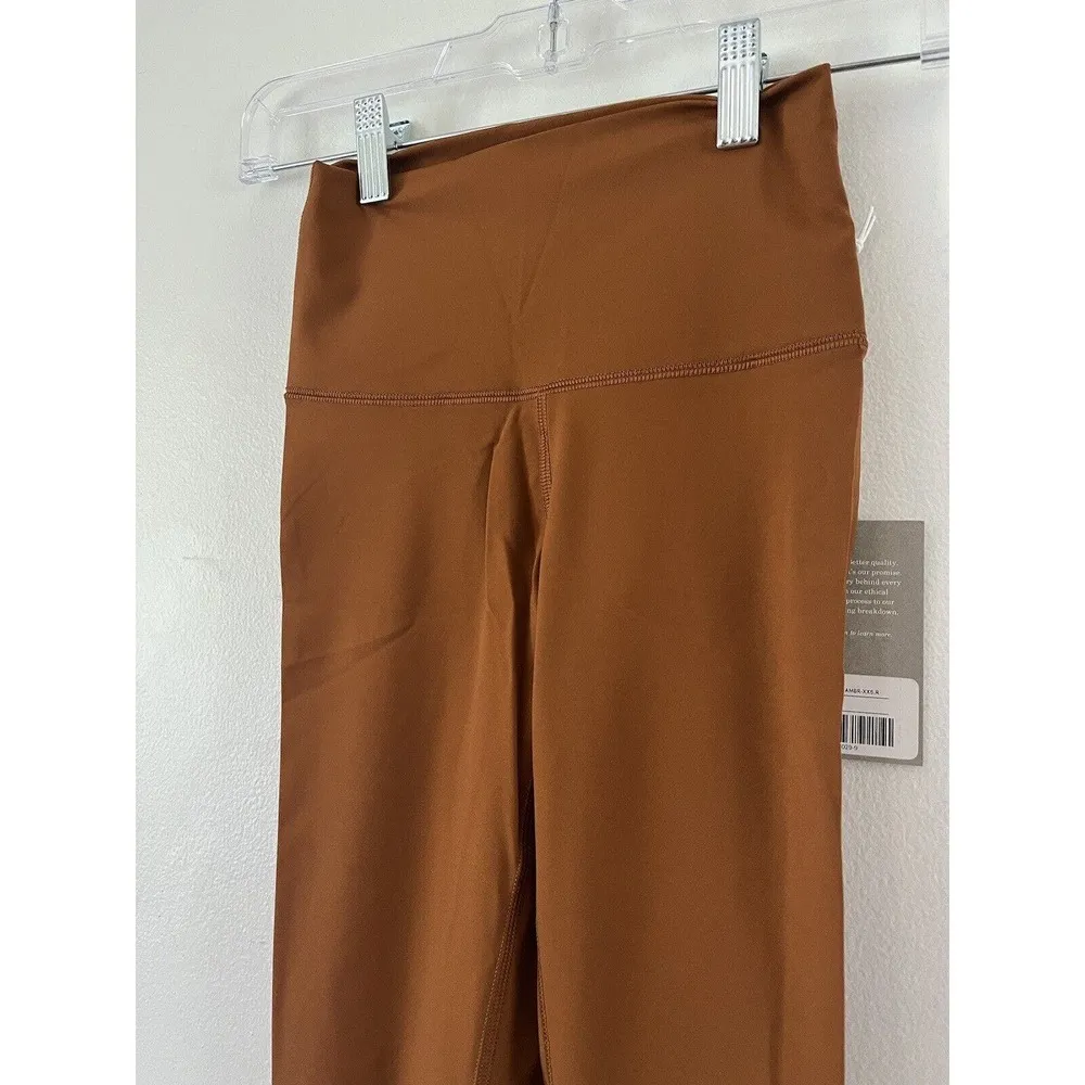 NWT Everlane Perform High Waisted Full Length Amber Brown Athletic Leggings XXS - Image 4