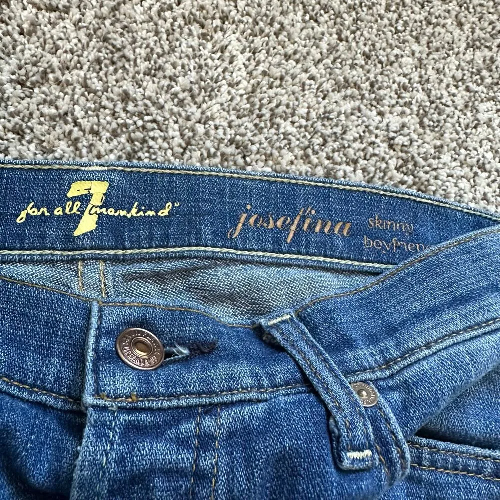 7 For All Mankind Josefina Skinny Boyfriend medium wash jeans size 26 - Image 6