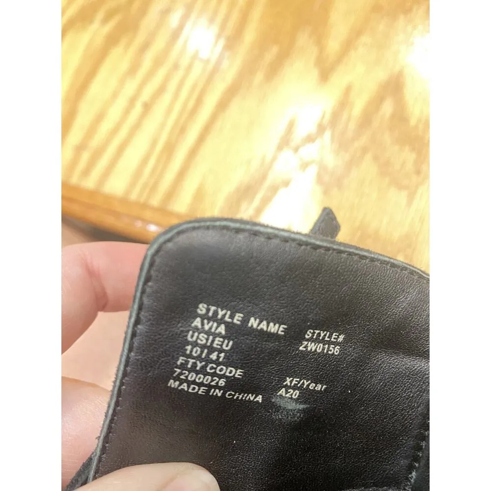 AllSaints Platform Sandals Women's 10 Black Suede Ankle Strap Preppy Hipster B65 - Image 11