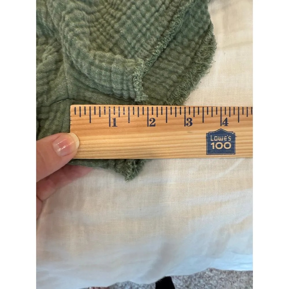 Aerie Long Sleeve Button Up Tie Waist Romper Green Women's Size Large Pool Party - Image 10