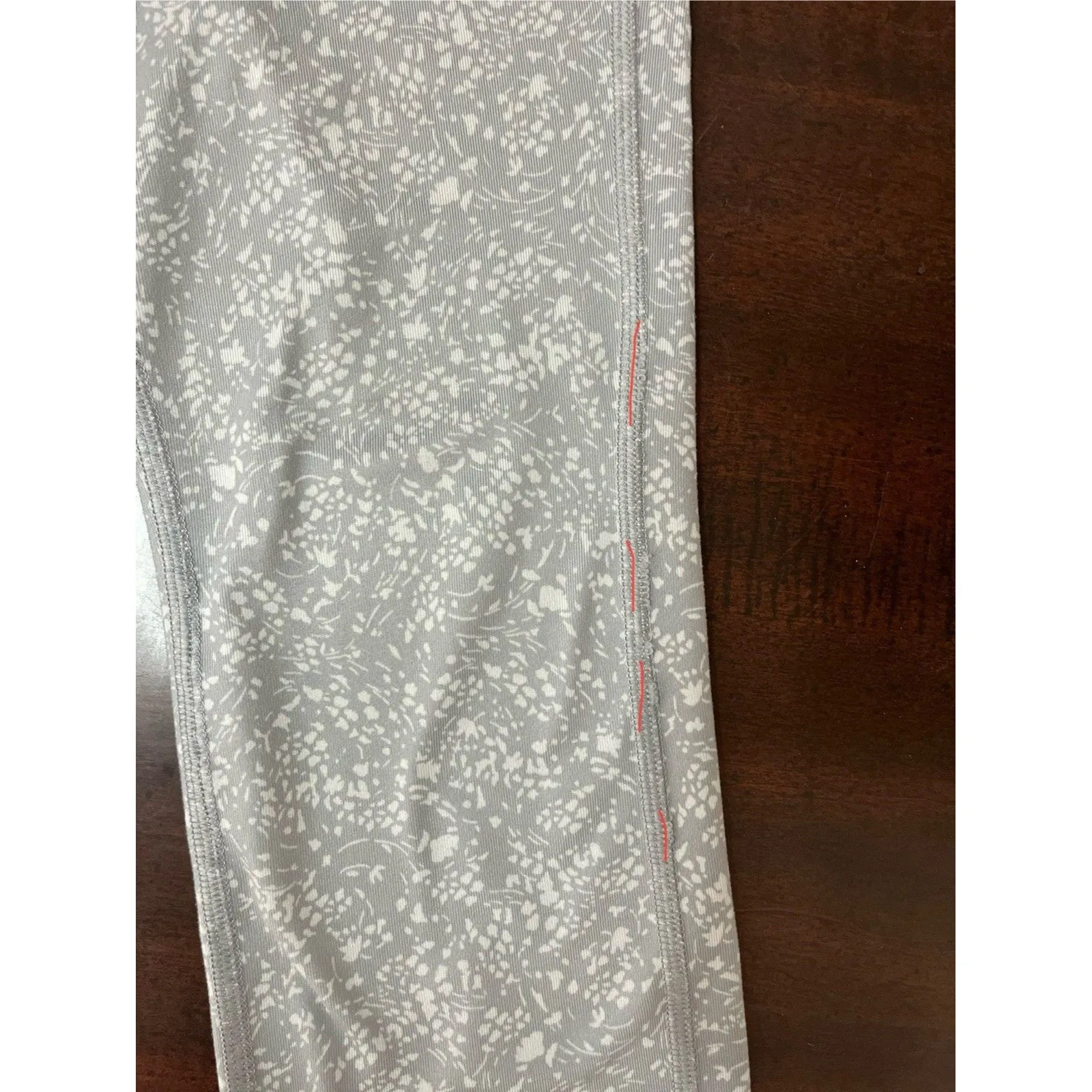 Athleta Gray Small Primrose Chaturanga Athletic Leggings Floral  Workout Gym - Image 8