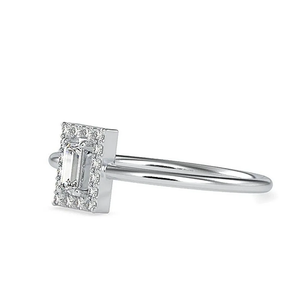 18k White Gold 925 Sterling Silver Emerald Pave Simulated Diamond Ring Size‎ 8 - Image 6