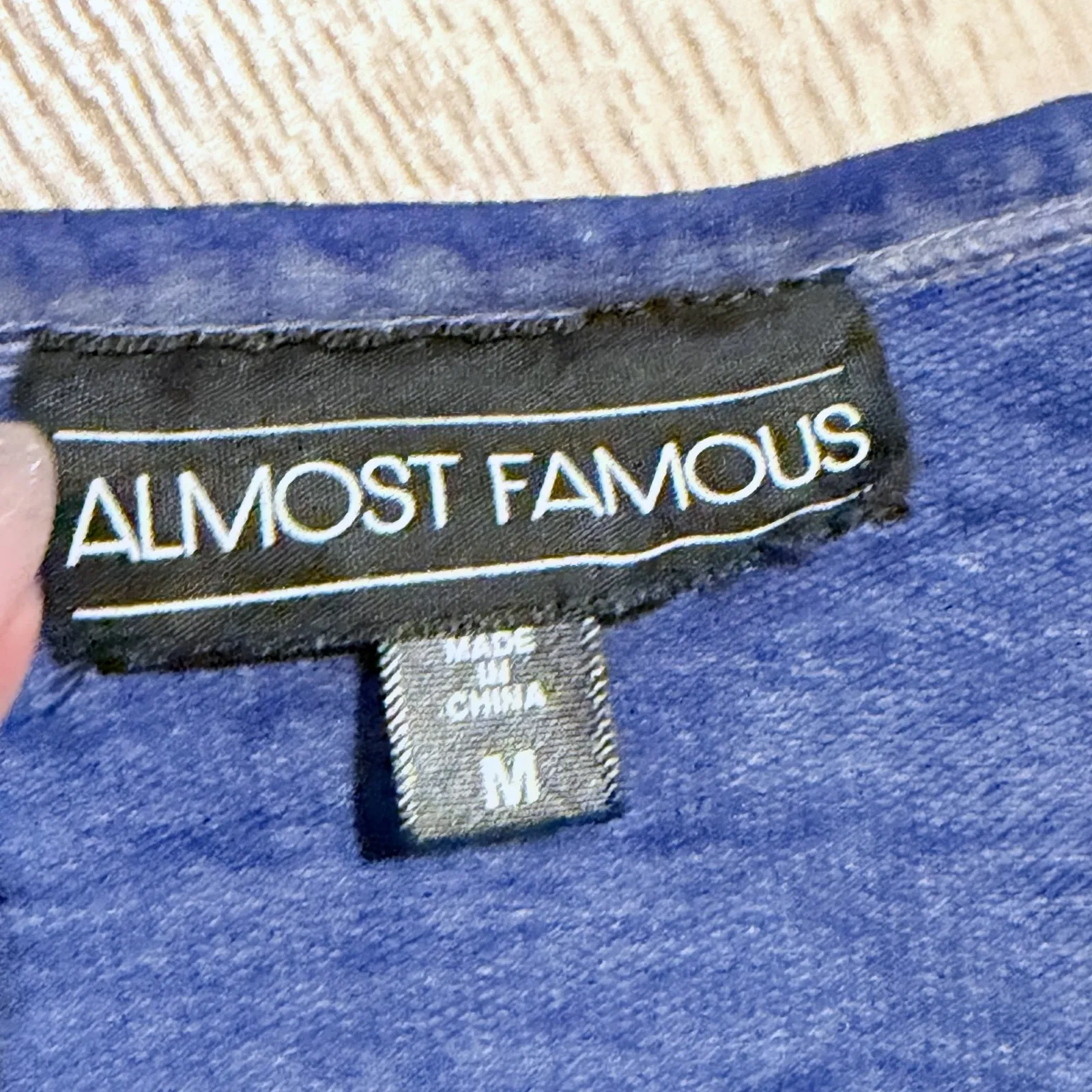 Almost Famous Womens M Medium Blue Love in the USA Heart Graphic Tank Top Shirt - Image 2