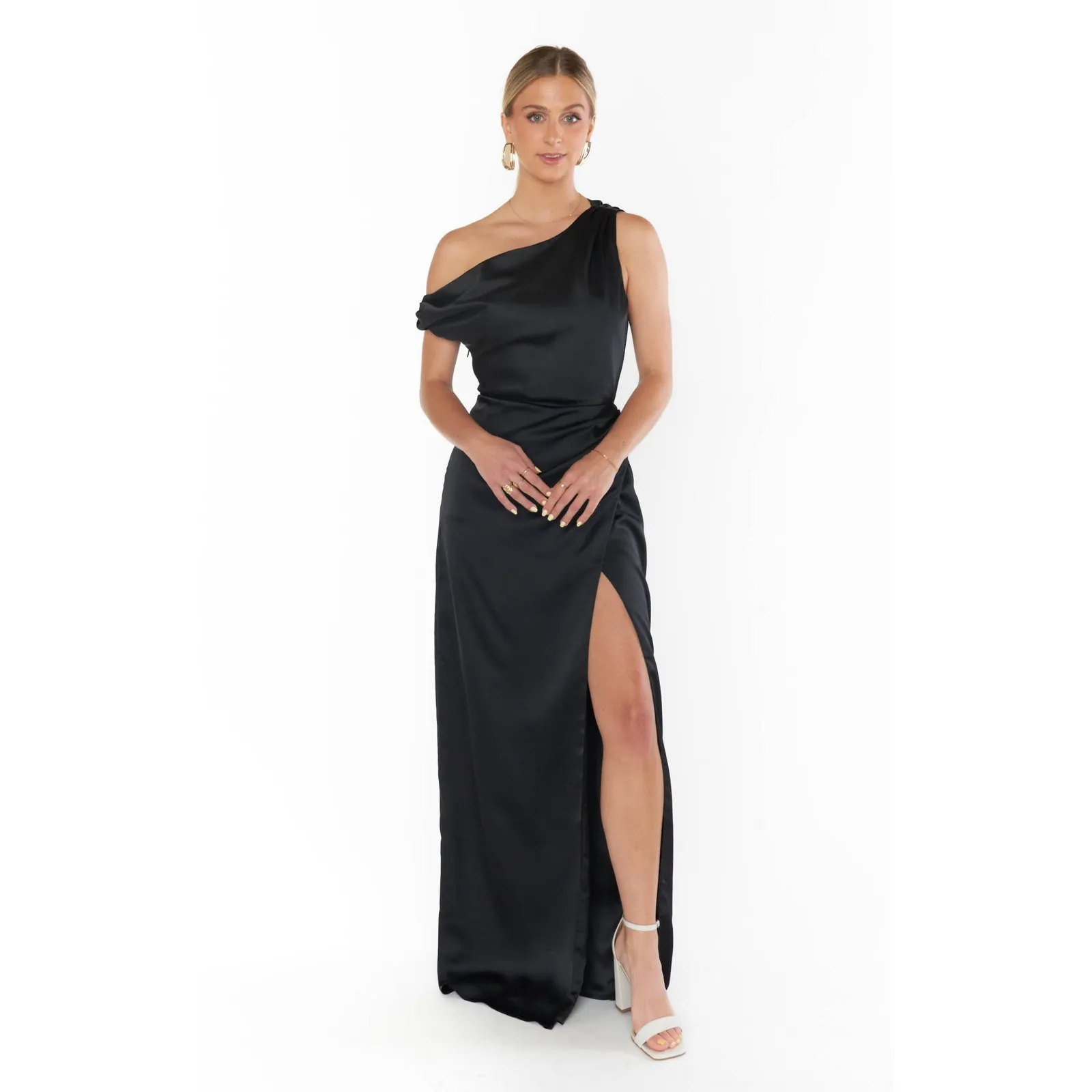 Show Me Your Mumu Jodie Dress in Black Luxe Satin XL NWT - Image 2