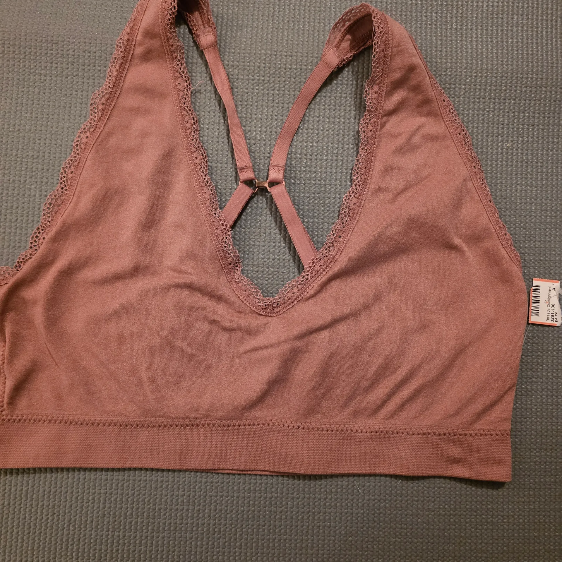 Aerie Peach Wireless Bralette with Halter Straps - Image 2