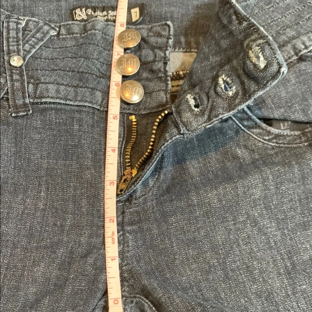 I&M Dark Wash Straight Leg Stretch Jeans with Rhinestone Accents Size 7 - Image 11